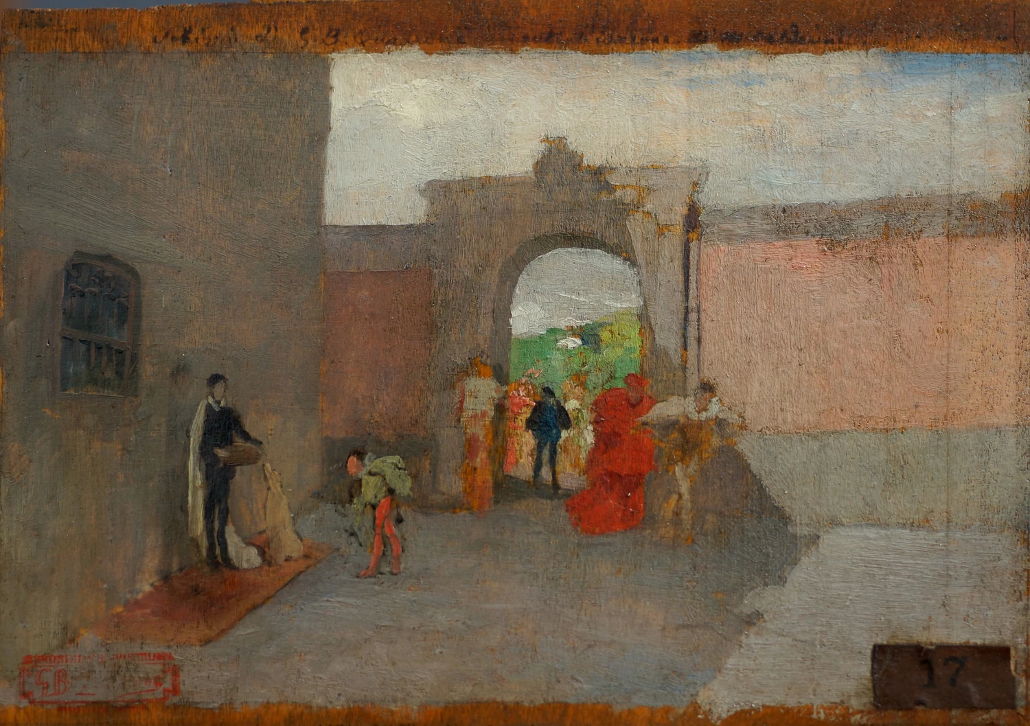 Interno di palazzo con figure in costume